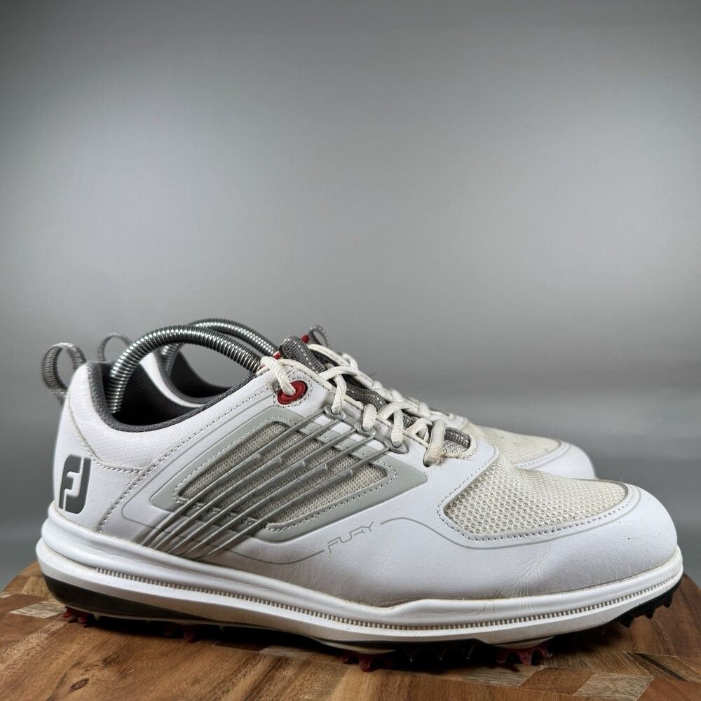 FootJoy FJ Fury Spiked‎ Golf Shoes Men's Size 8.5 M White Red 51100